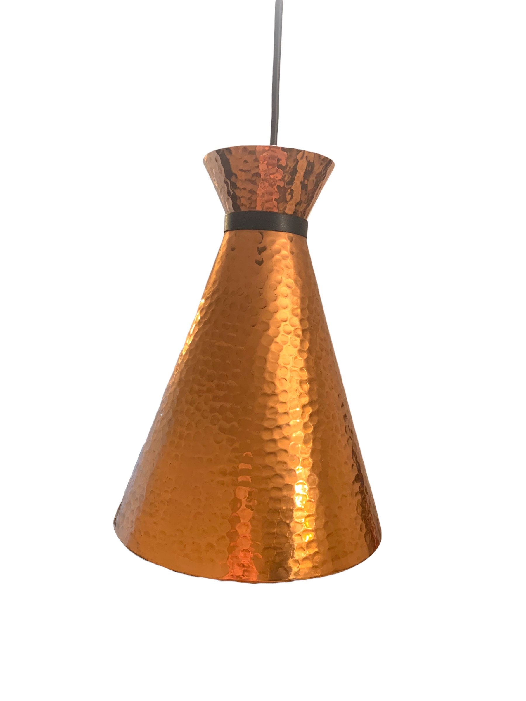 Danish Vintage Copper Cone Pendel Light by Aage Holm Etsy