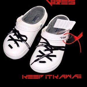 off white crocs custom