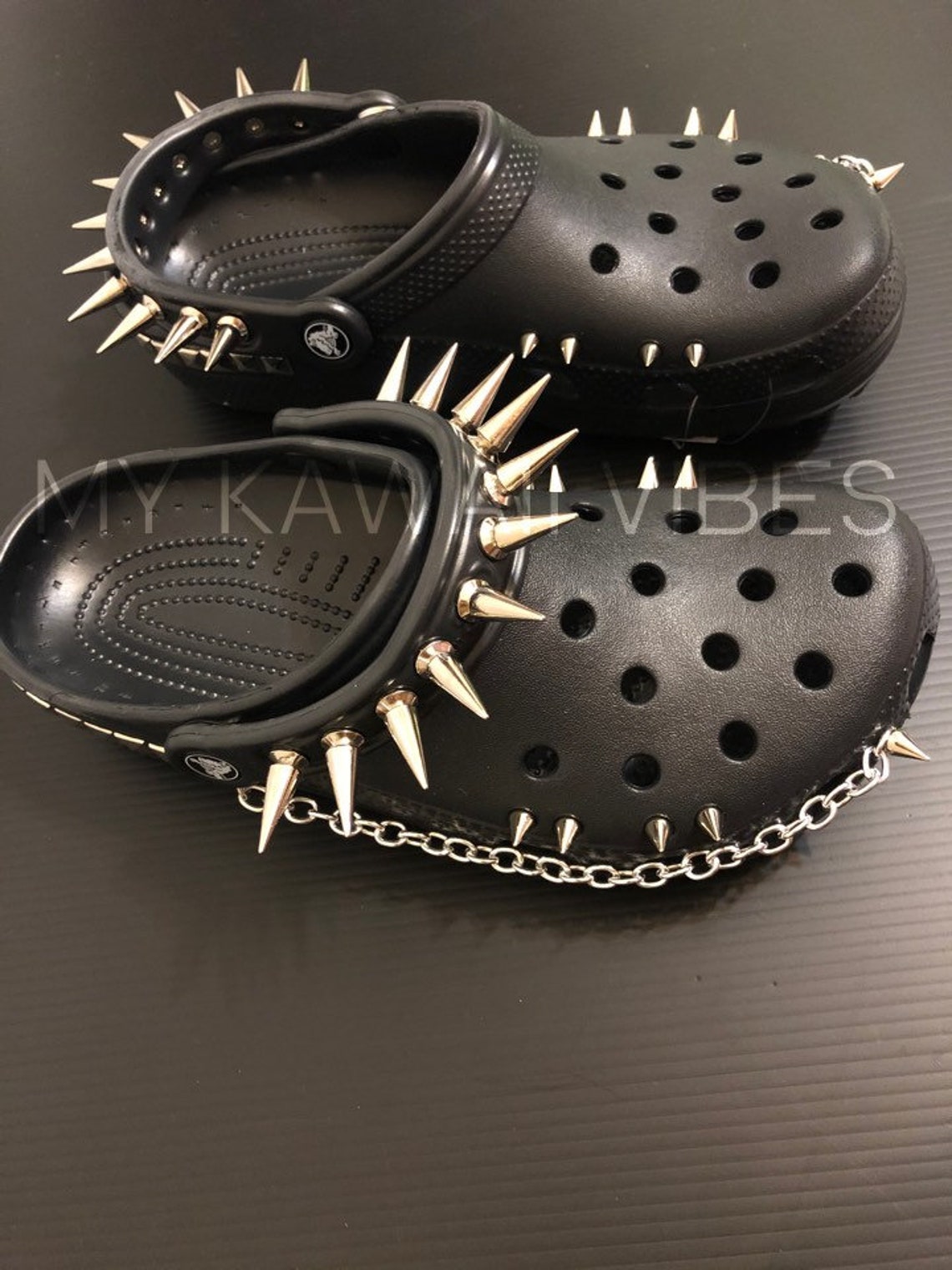CUSTOM CROCS / goth crocs chain gang Etsy
