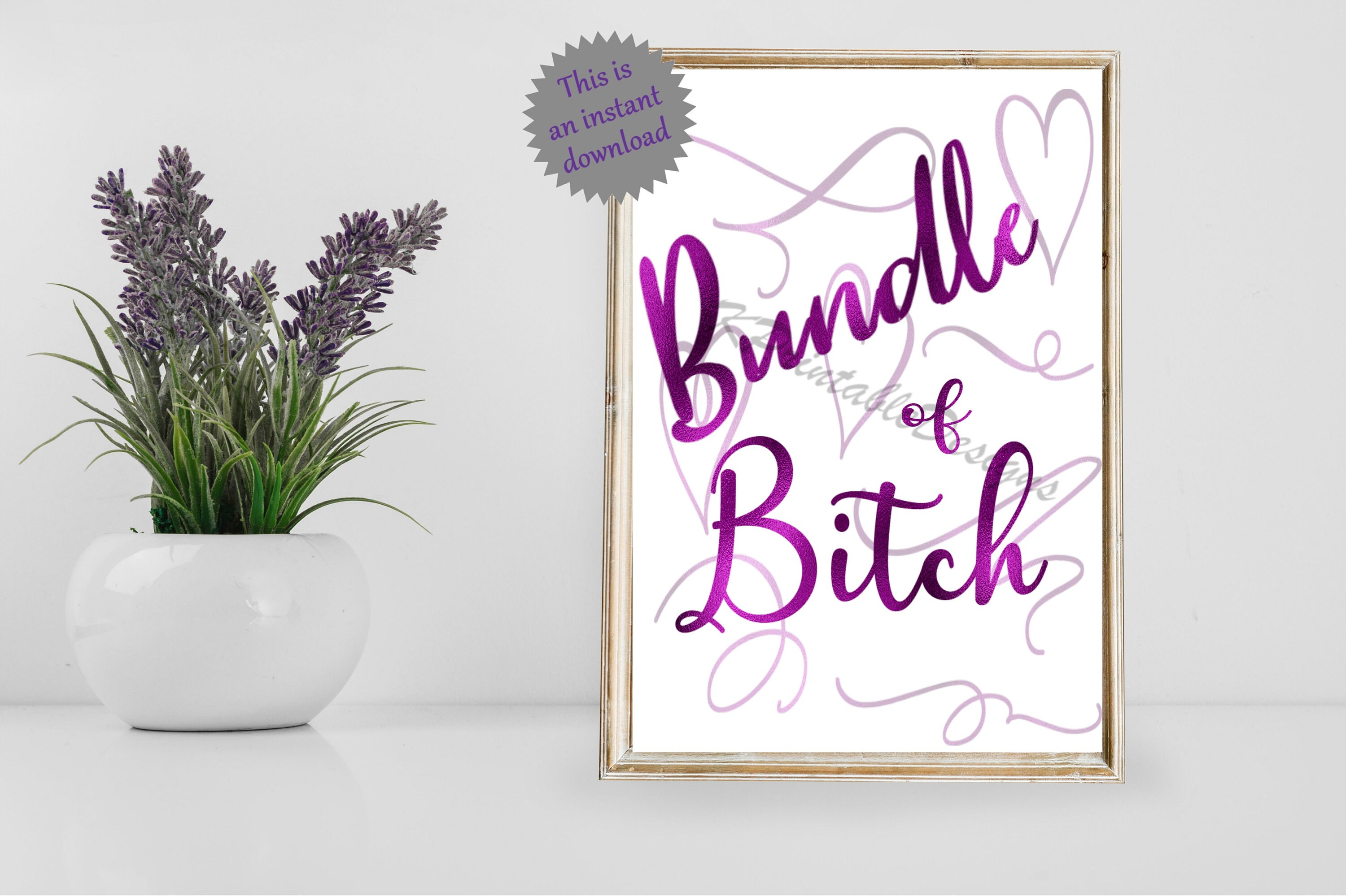 Bundle of Bitch Printable Design Art JPG File PNG File,strong Woman ...