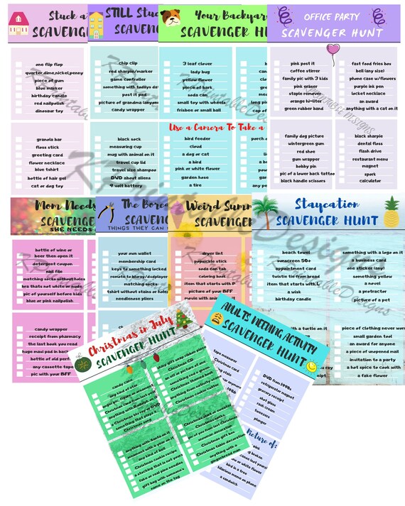 Scavenger Hunt Bundlepdfprintablesgames for kidsgames for | Etsy