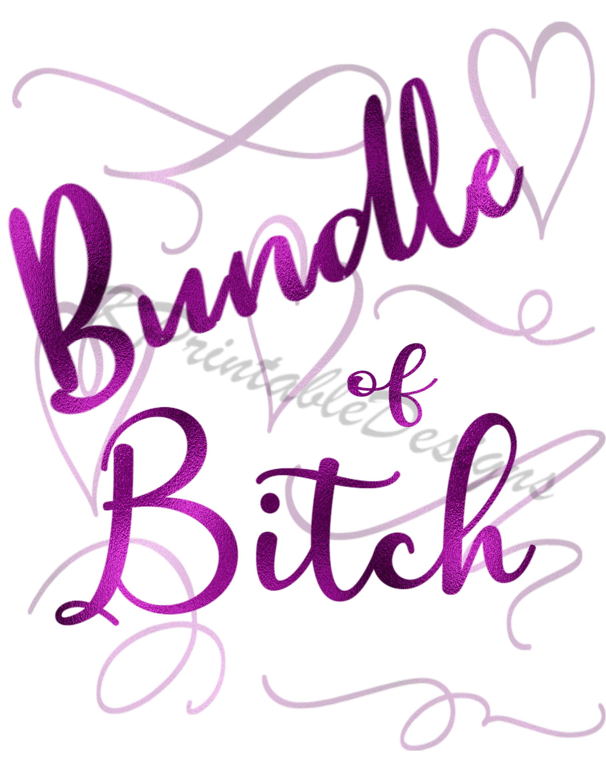 Bundle of Bitch Printable Design Art JPG File PNG File,strong Woman ...