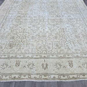 10X13 VINTAGE Teppich, Türkischer Neutraler Teppich, Orientalischer antiker Wollteppich, Wohnzimmerteppich, Übergroßer Teppich