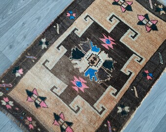 Soft Vintage Small Rug, 2x3 Small Rug, Home Decor Rug, Mini Rug 2x3, Door Mat, Hand Made Rug,