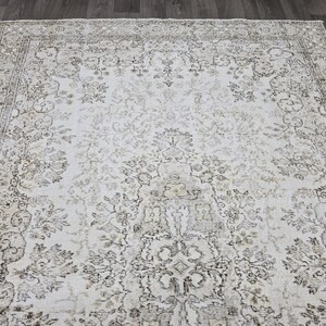Handgeknüpfter Wollteppich 200x300, Handgeknüpfter Wollteppich, Vintage Teppich, Wohnzimmerteppich, Türkischer Teppich, Anatolischer Oushak Teppich Bild 2