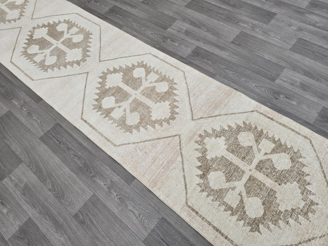 Stair Runner 3x14, Long Vintage Runner, Neutral Runner, Hallway Rug ...
