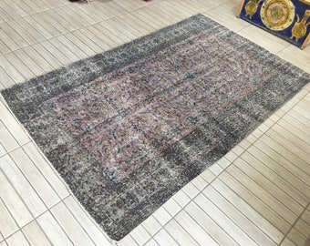 Tappeto Oushak 5 x 8, tappeto turco 5x8, tappeto in lana, tappeto turco vintage, tappeto di medie dimensioni, tappeto per ingresso, tappeto naturale, tappeto boho - 4,76x7,71