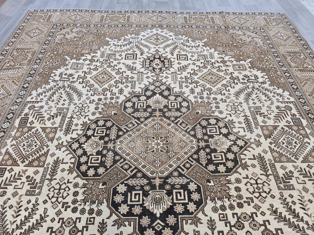 Natural Root-dyed Rug, LARGE AREA RUG 10X13, Beige Brown Earthy Living ...