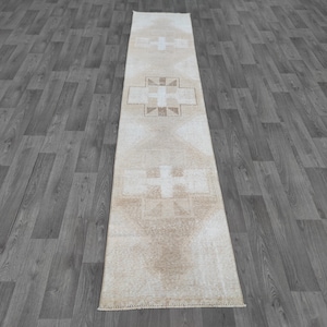 2,5x13 Runner Rug, 3x13 Turkish Runner, 2x13 Vintage Runner, Neutral Rug Runner, Hallway Runner, Kitchen Runner, Bohemian Runner,Pale Runner