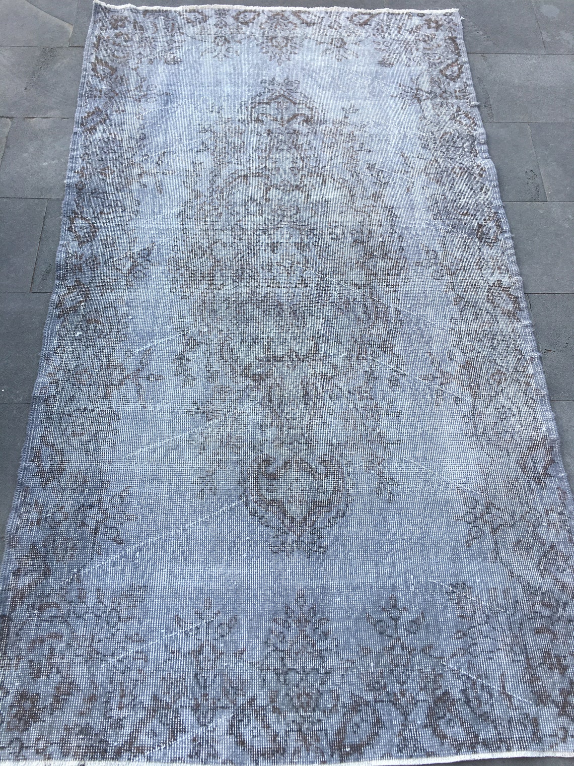 4X7 VINTAGE RUG-Turquoise colored faded carpet Neutral | Etsy