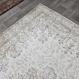 Handgeknüpfter Wollteppich 200x300, Handgeknüpfter Wollteppich, Vintage Teppich, Wohnzimmerteppich, Türkischer Teppich, Anatolischer Oushak Teppich Bild 7