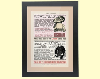 Vintage Toilet Humor Print: 1899 "Jocular Troper" Ad, Framed A4
