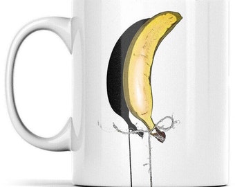 Wacky bananas mug is the wrong way up when it's not upside down