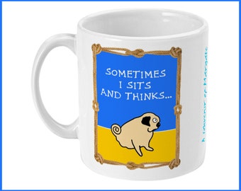 This colourful pug mug gives dog lovers something to think about