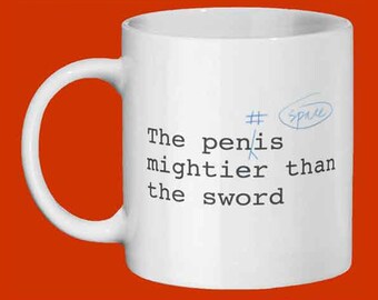 Dick joke mug ideal for proof readers and clever literary types