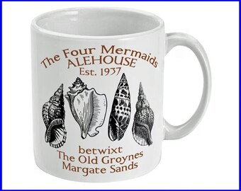 Funny fanny joke pub souvenir mug recalls The Four Mermaids at Margate