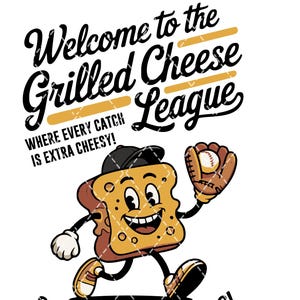 Grilled Cheese Baseball Mom PNG: Funny Retro Design (Digital Download)