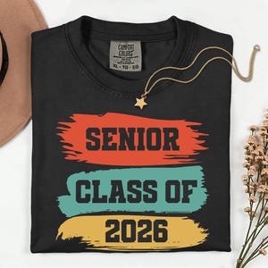 Retro Senior Class of 2026 PNG: Graduation Shirt Design (Digital Download