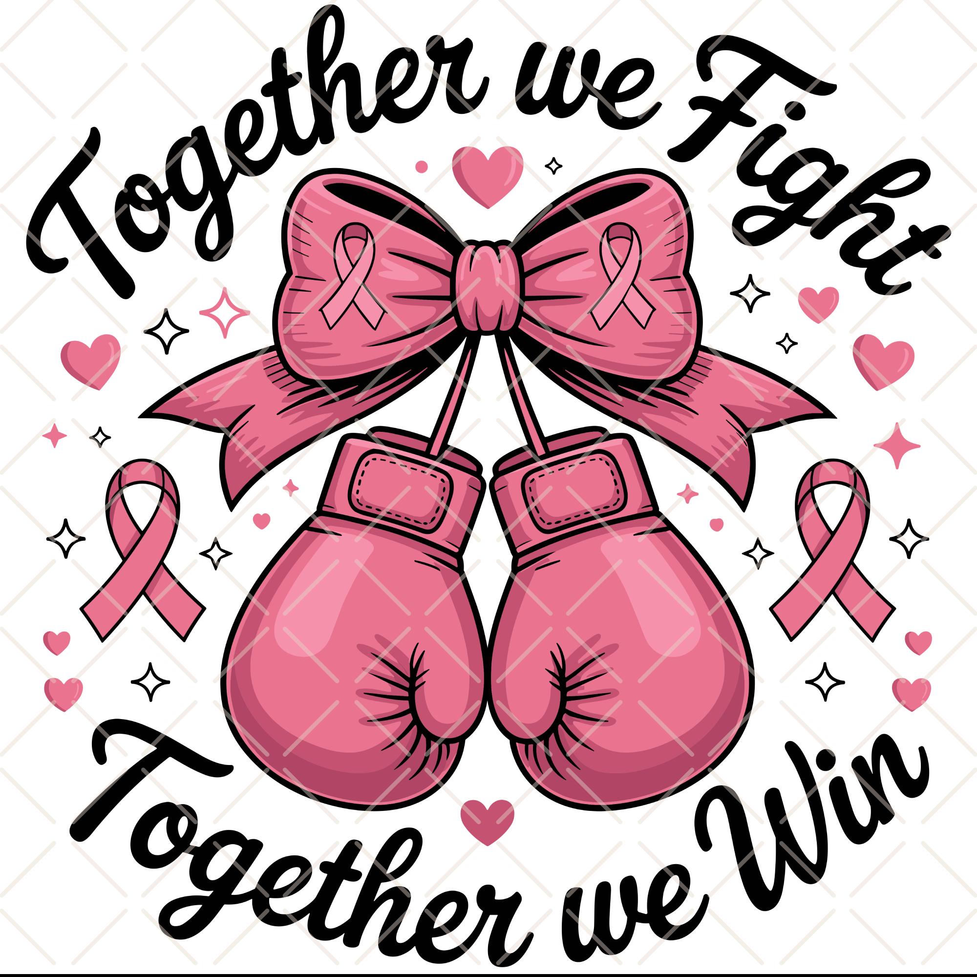 Maglietta Consapevolezza Cancro Al Seno – Donna, Nastro Rosa, Survivor We Fight Together, Manica Corta, Taglie S-XXL
