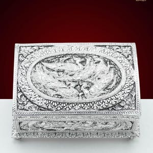 Premium Silver Plated Jewelry Organizer Box | Handcrafted Resin Box