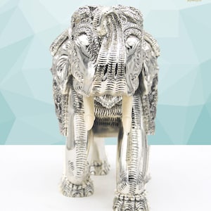 Handmade Silver Plated Elephant Showpiece Figurine | Perfect for Antique Home Decor Lovers