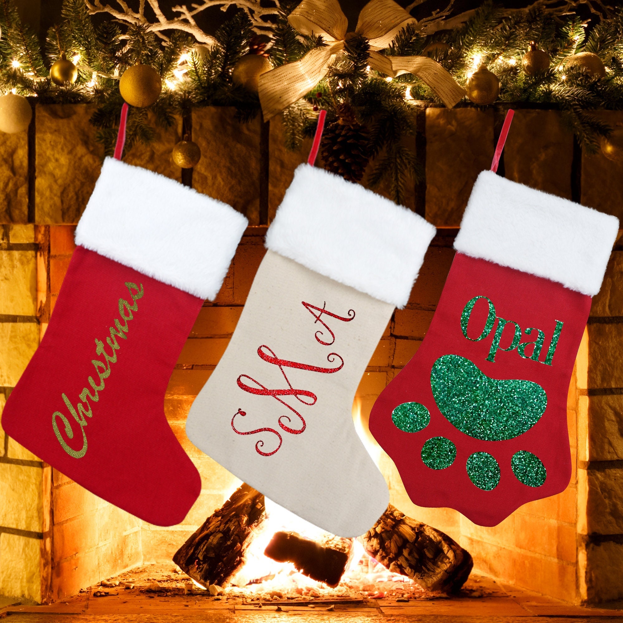 Unique Stockings Personalised Christmas Stocking kids Christmas stocking 2021 Family Christmas stockings Christmas stocking socks Dog Cat