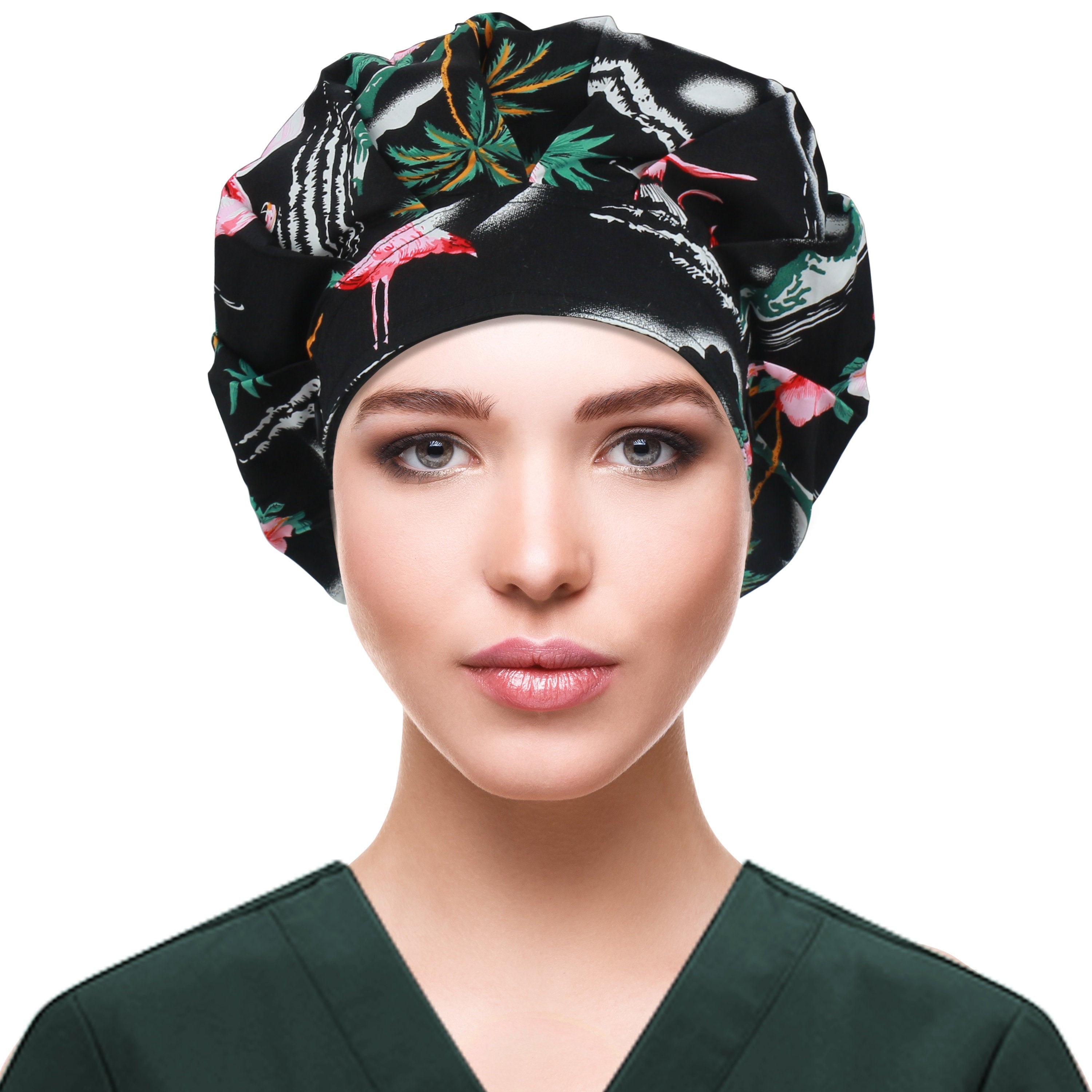 Scrub hats, Flamingo Bouffant surgical 