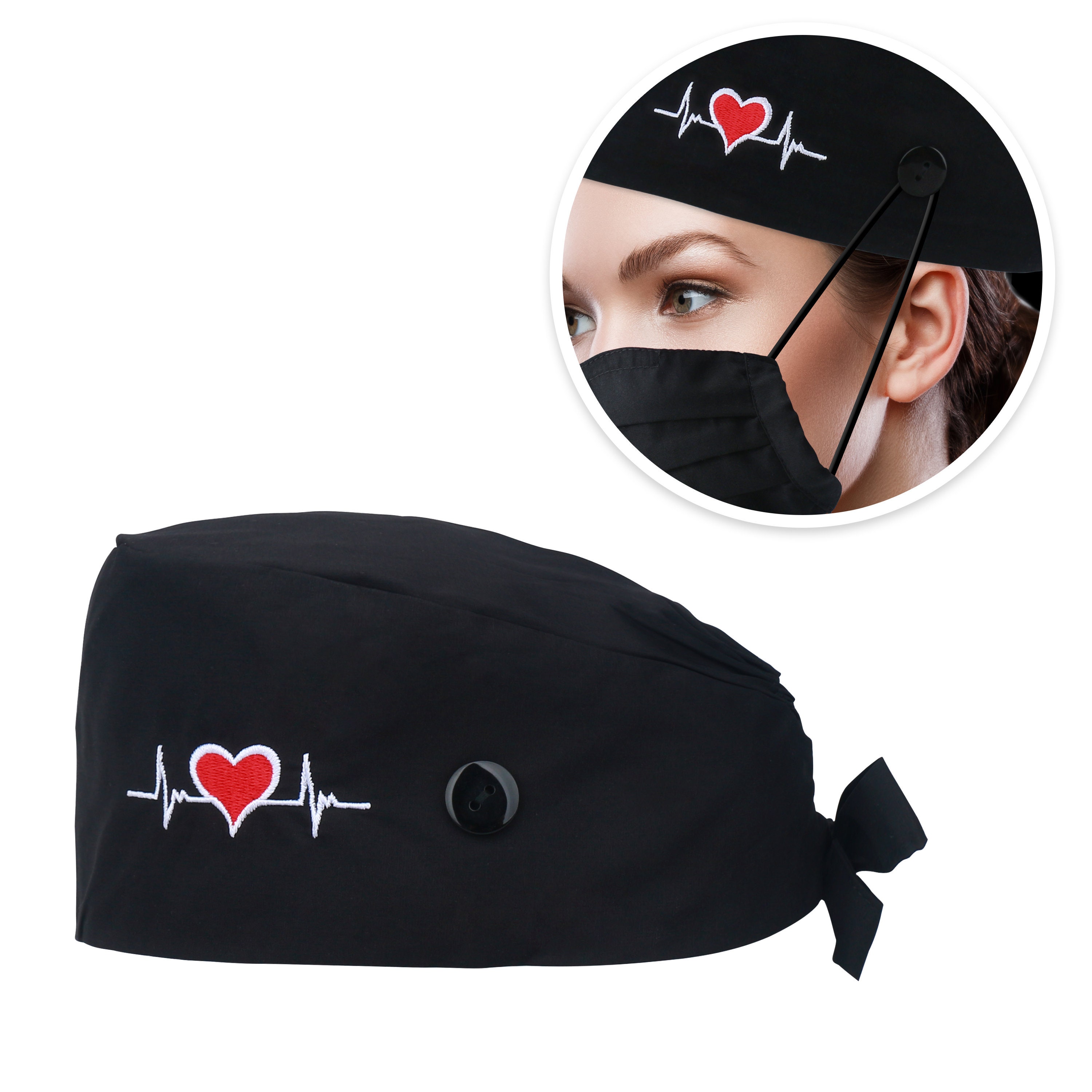 Mens scrub hats scrub caps with button sweatband and back Etsy