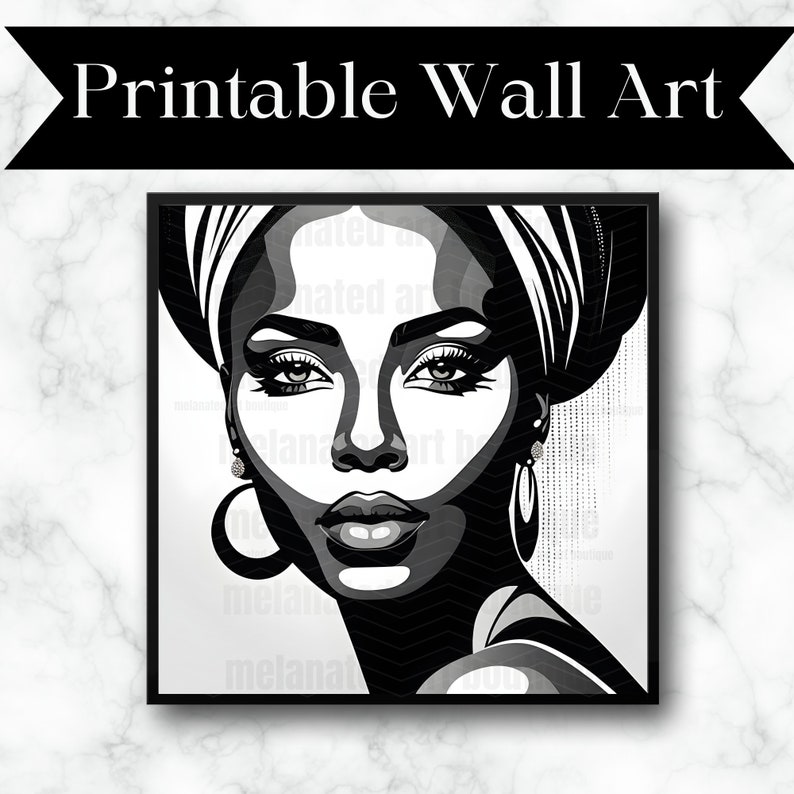 Melanated Wall Art, Black Woman Art, Black Girl Wall Art, Black History