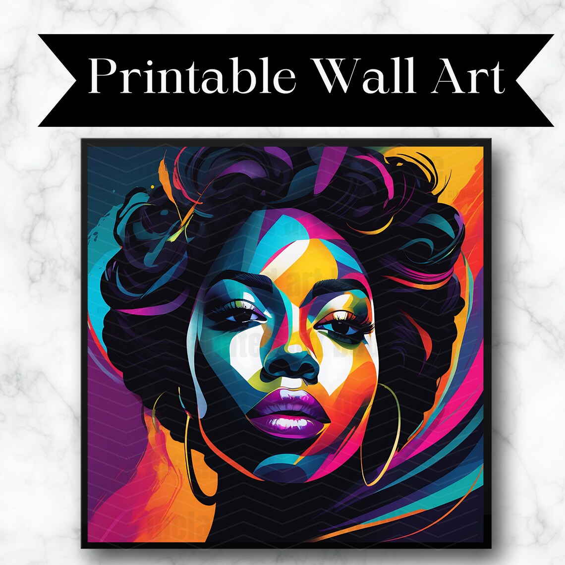 Melanated Wall Art, Black Woman Art, Black Girl Wall Art, Black History