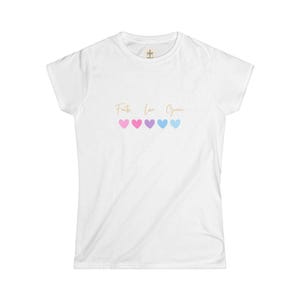 Faith Love Grace Women&#39;s Tee: Christian Hearts Softstyle T-Shirt