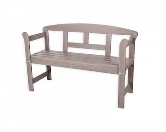 Garden bench, wood bench, made of pine, bench for terrace, wooden bench, 125cm x 45cm x H80cm