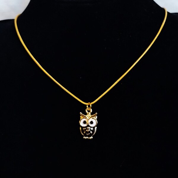 Owl Charm Necklace Etsy