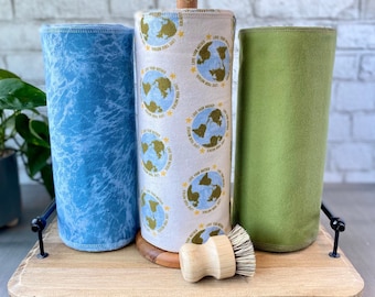 Reusable Paper Towels, Paperless Towels, Eco Friendly,  Zero Waste Kitchen, Washable, Sustainable Living, Set of 12, Measures 12” x 11”