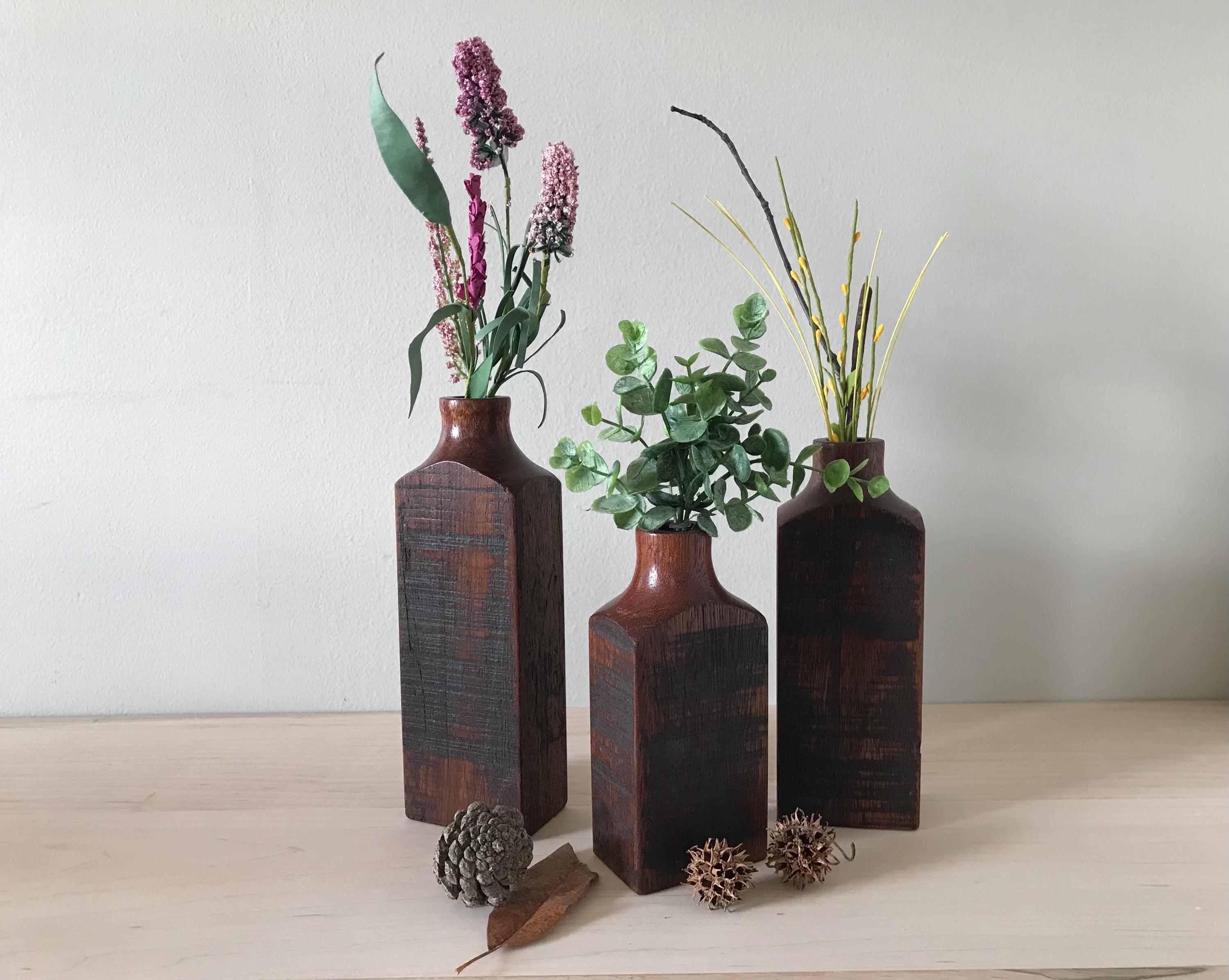 木製　花瓶　花器　3点セット 木製花瓶（3個セット） - Etsy 日本