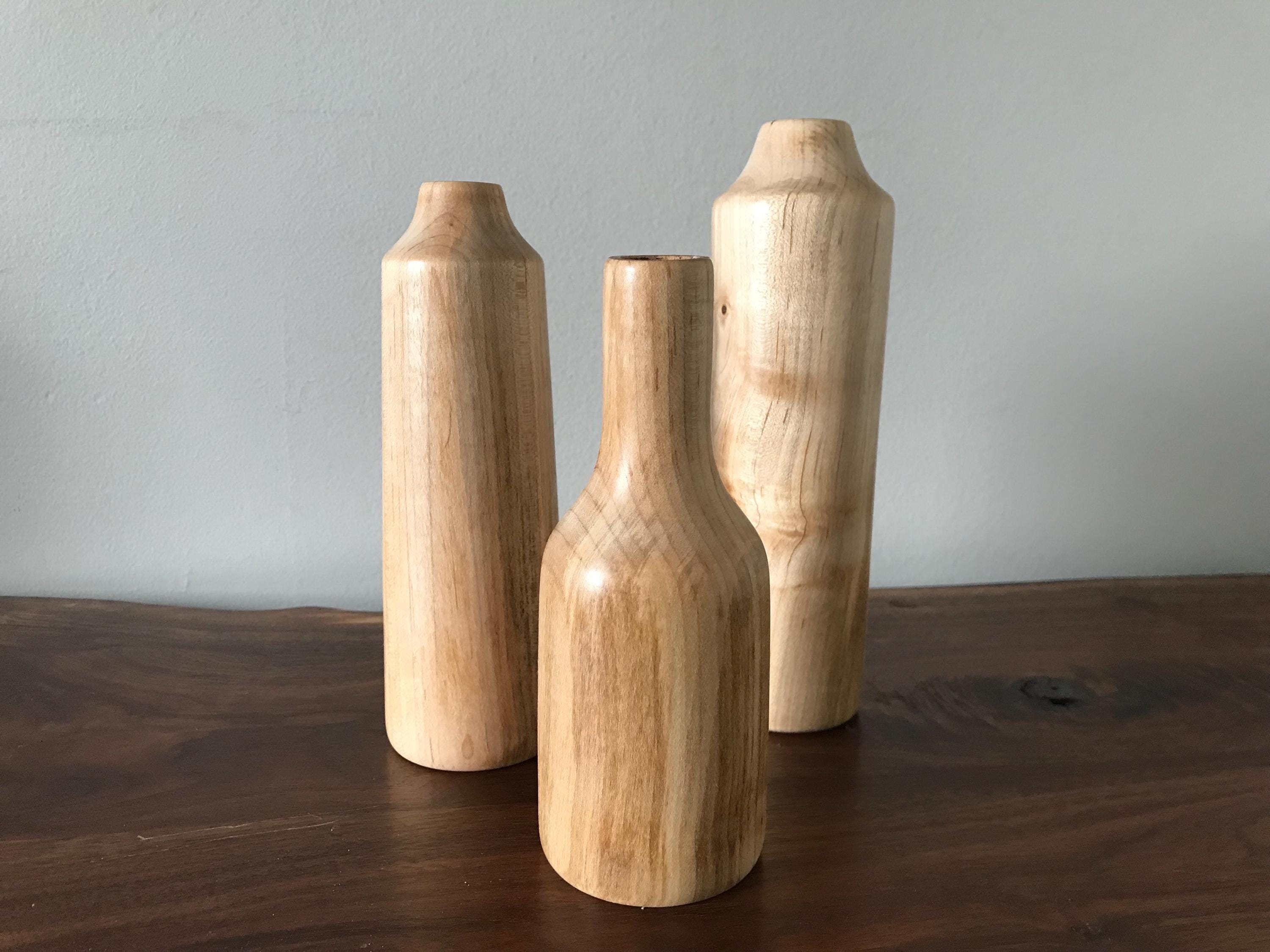 木製　花瓶　花器　3点セット 木製花瓶（3個セット） - Etsy 日本