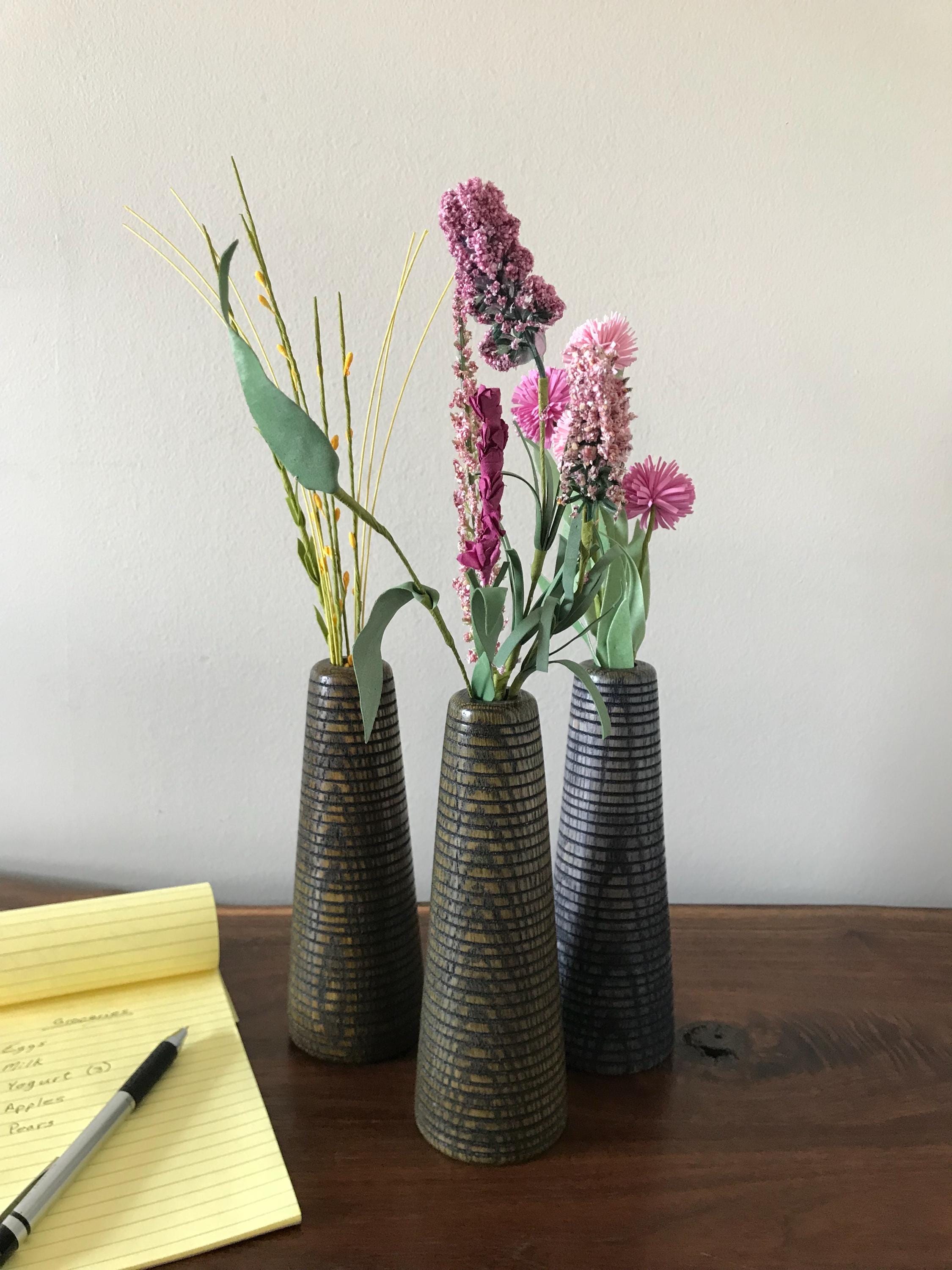 木製　花瓶　花器　3点セット 木製花瓶（3個セット） - Etsy 日本