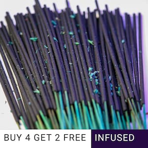 100 Incense Sticks (100% Natural) Herbal Resin & Essential Oil Infused - Buy 4 Get 2 FREE - Free Shipping