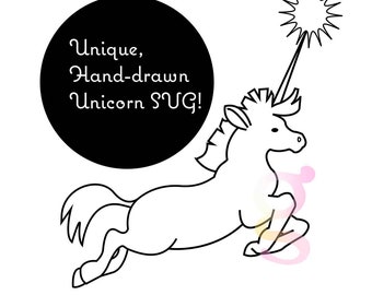 Unicorn SVG Download, Hand-drawn SVG, Unique SVG, Unicorn Design for Cricut