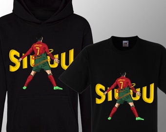 Limited Ronaldo 7 SIUUU CR7 Inspired Soccer Hoodie/ T shirt Jumper footy merch Cristiano Merch Ronaldo Tee Boys Girls Gift Top Tee 3-13yrs