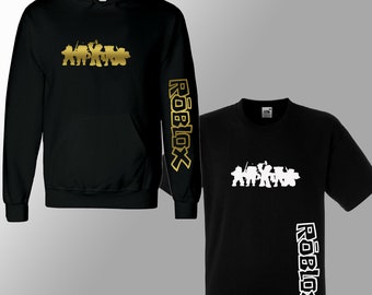 Roblox Hoodie Etsy - black hoodie t shirt roblox