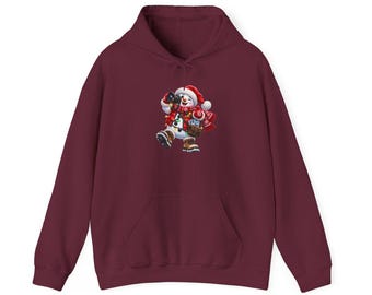 Snowman Photographer Unisex Hoodie, Christmas Camera Hoodie, Photographer Xmas Gift, Funny Holiday Top