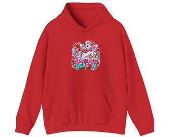 Sparkle Season Unicorn Unisex Hoodie, Christmas Unicorn Hoodie, Pastel Xmas Gift, Girls Holiday Top