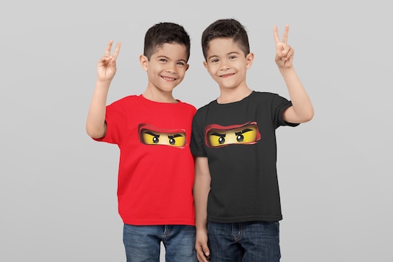 Ladrillos Ninja ojos niños camiseta diseño ninjago top regalo presente idea  niños niños niños niñas top camiseta regalo presente idea