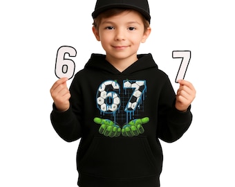 Football 67 Hoodie, Kids six seven hoodie, jumper day hoodie, School Hoodie #67 hoody, Casual , Goal Keeper Gloves with floating 6 7 hoodie