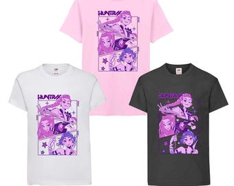 Kids T-Shirts 3-Pack Bundle | Boys & Girls Fashion Kpop Hunter X  Cartoon Print Short Sleeve T-shirt, Comfortable Casual Wear, Soft Top