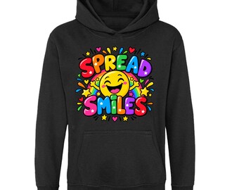 Spread Smiles Kids Hoodie, Happy Sun Pullover, Ages 5-13