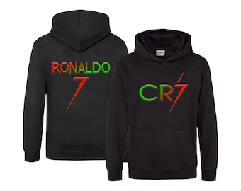 Ronaldo No 7 CR7 3D Gradient Inspired Soccer Hoodie/Jumper footy merch Jumper Christiano Merch Ronaldo Hoodie Boys Girls Gift  3-13yrs ron7