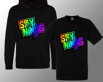 New 3d SPY NINJA Rainbow CWC Inspired Kids Boys Girls Hoodie Youtuber Inspired Merch Hooded Sweatshirt Boys Hoodie, Girls Hoodie, Boys ts