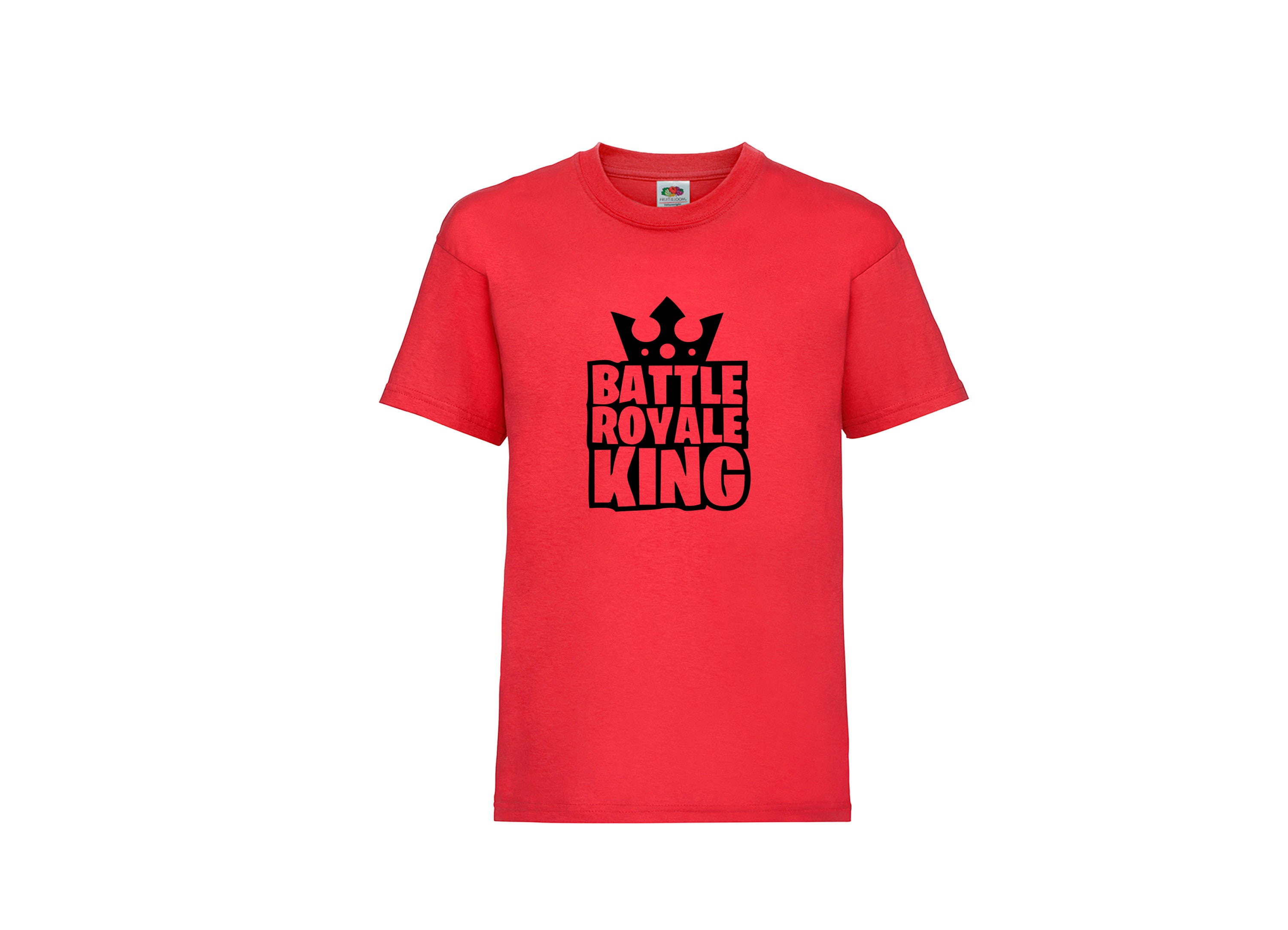 Gold Print Kids Battle Royal King T shirt Top T-Shirt Short Sleeve Unisex Summer Tshirt Boys Girls Birthday Gift Present Suspect Top